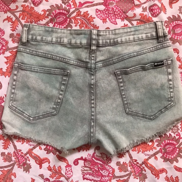 Rip Curl 5 button green acid washed jean shorts sz 5 - Picture 4 of 6